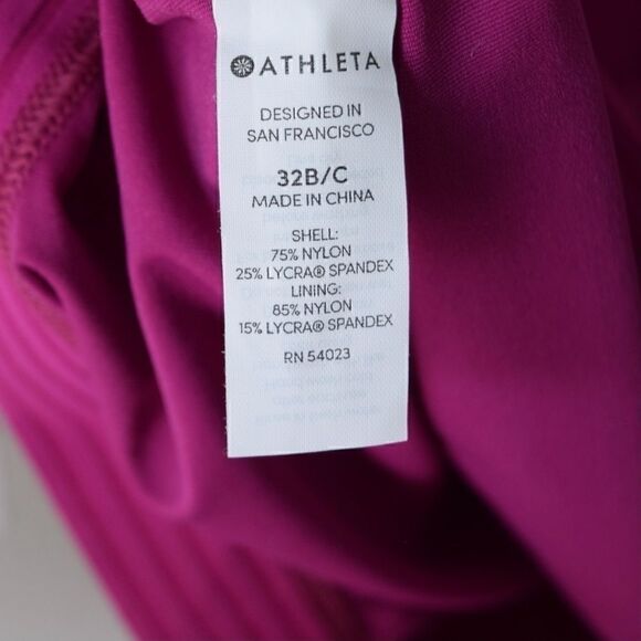 ATHLETA Cross Back Swim Tank, Magenta Pink, Size 32B/C NWT $74 - Picture 10 of 14